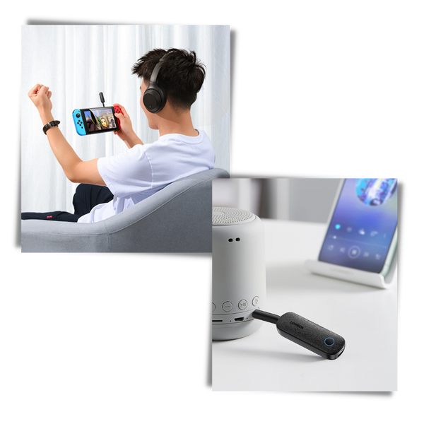 Bluetooth 5.0 Wireless Audio Adapter With 3.5mm Jack Long Battery Life