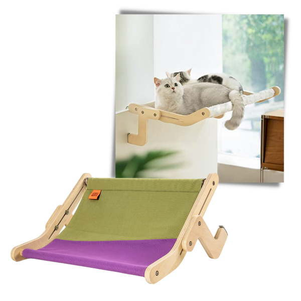 Solid Wood Window Perch for Cats With Safe Sunlit Viewing