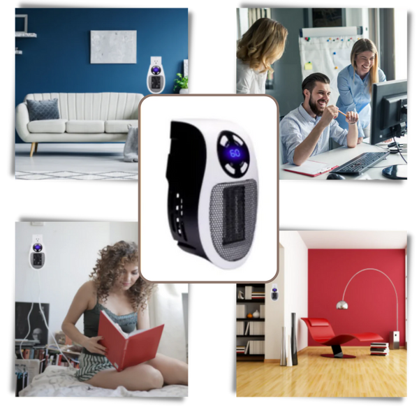 Compact Ceramic Heater With Fast Heating Auto Shutoff Remote Control