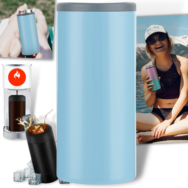 Premium Vacuum-Insulated Can Cooler Keeps Cans Cold On The Go