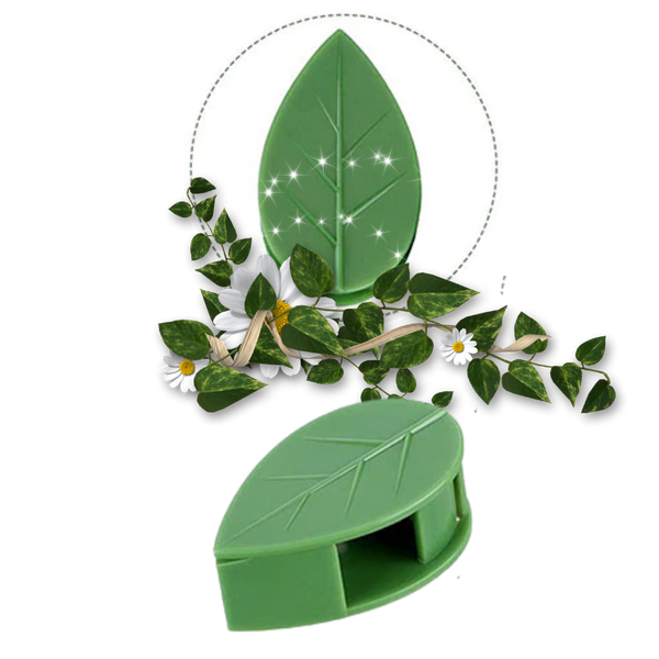 Set Of 20 Leaf Shaped Adhesive Clips For Climbing Plants With Neat Support