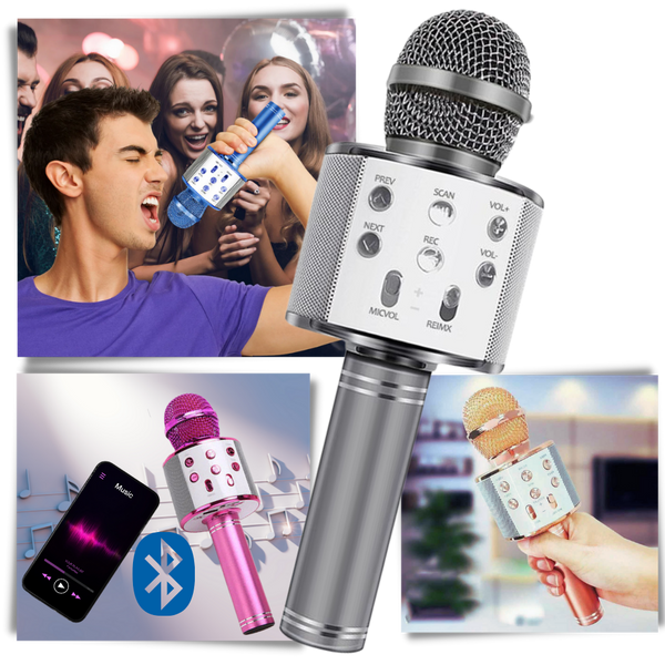 Premium Karaoke Microphone With Bluetooth And Noise Reduction Portable