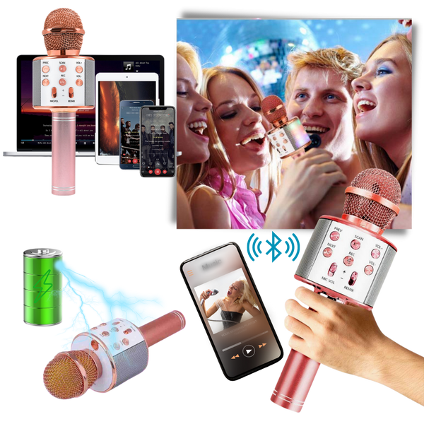 Premium Karaoke Microphone With Bluetooth And Noise Reduction Portable