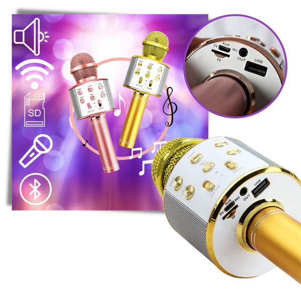 Premium Karaoke Microphone With Bluetooth And Noise Reduction Portable