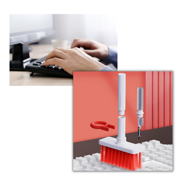 Five in One Keyboard and Earphone Cleaner With Soft Bristle Brush