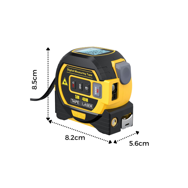3-In-1 Laser Tape Measure With Accurate Readings And Self Lock