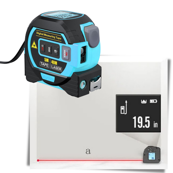 3-In-1 Laser Tape Measure With Accurate Readings And Self Lock