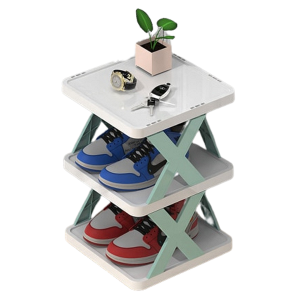 Multi Tier Space Saving Shoe Organizer Rack For Efficient Closet Storage