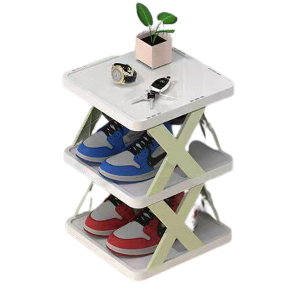 Multi Tier Space Saving Shoe Organizer Rack For Efficient Closet Storage