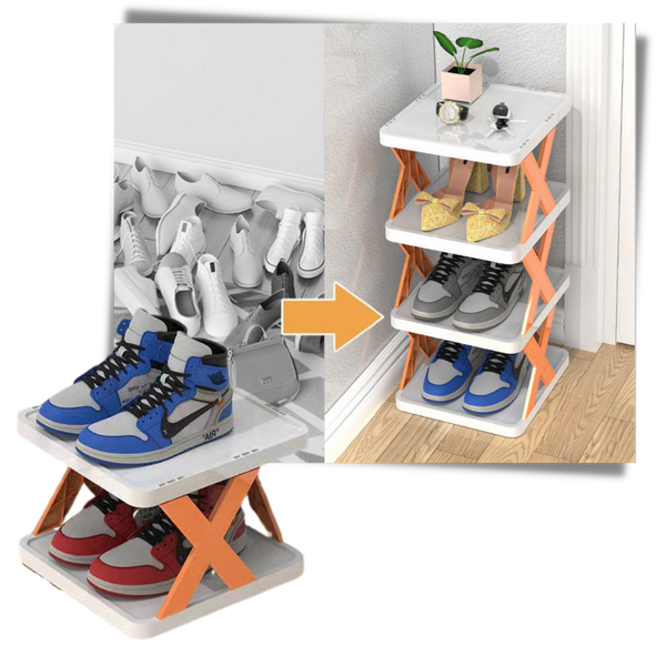 Multi Tier Space Saving Shoe Organizer Rack For Efficient Closet Storage