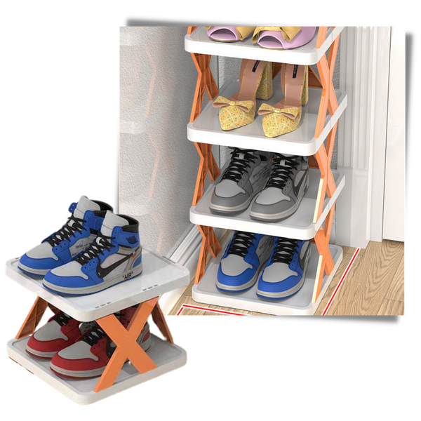 Multi Tier Space Saving Shoe Organizer Rack For Efficient Closet Storage