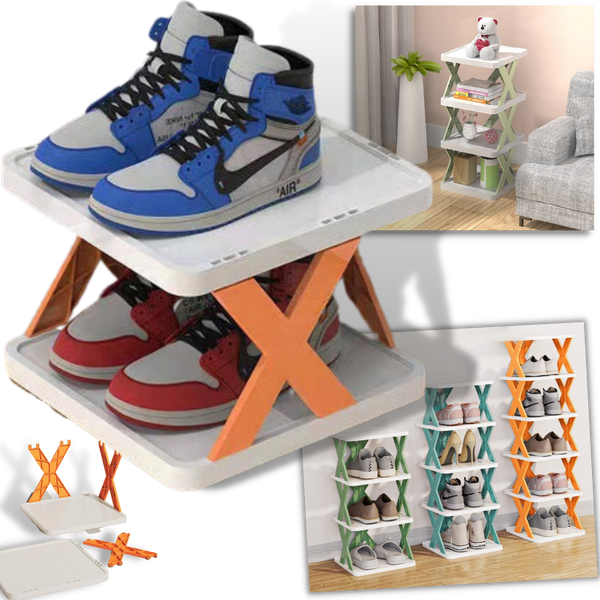 Multi Tier Space Saving Shoe Organizer Rack For Efficient Closet Storage
