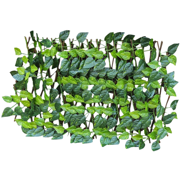Expandable Artificial Plant Fence for Privacy and UV Protection