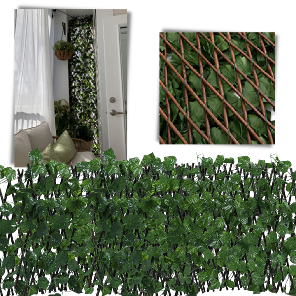 Expandable Artificial Plant Fence for Privacy and UV Protection