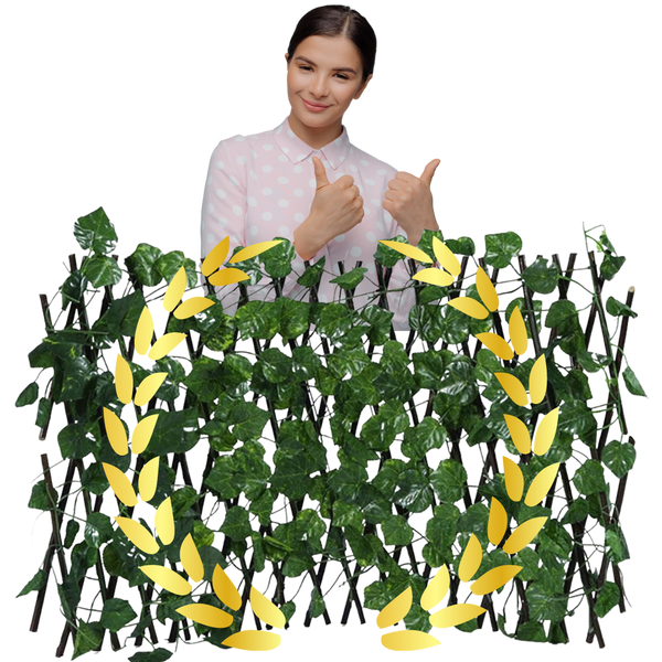 Expandable Artificial Plant Fence for Privacy and UV Protection
