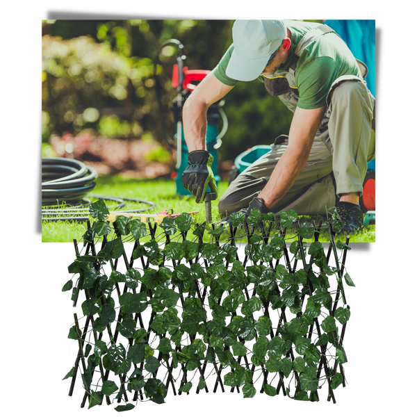 Expandable Artificial Plant Fence for Privacy and UV Protection