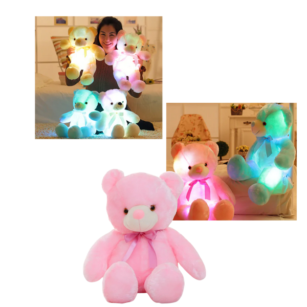 Premium LED Plush Teddy Bear Night Light With Multicolor Glow