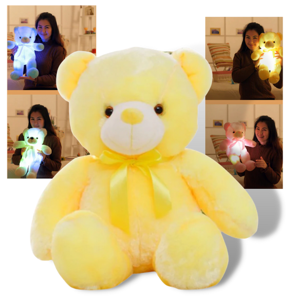 Premium LED Plush Teddy Bear Night Light With Multicolor Glow