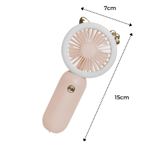 Portable USB Handheld Fan With LED Light For Quick Cooling