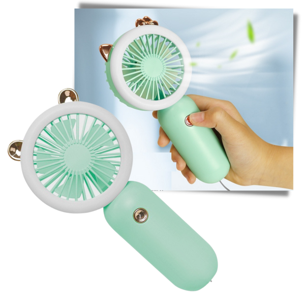 Portable USB Handheld Fan With LED Light For Quick Cooling