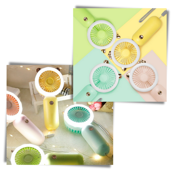 Portable USB Handheld Fan With LED Light For Quick Cooling