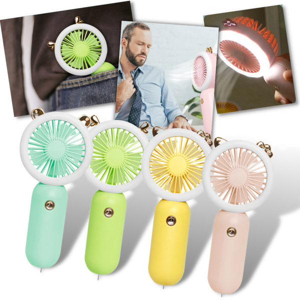 Portable USB Handheld Fan With LED Light For Quick Cooling
