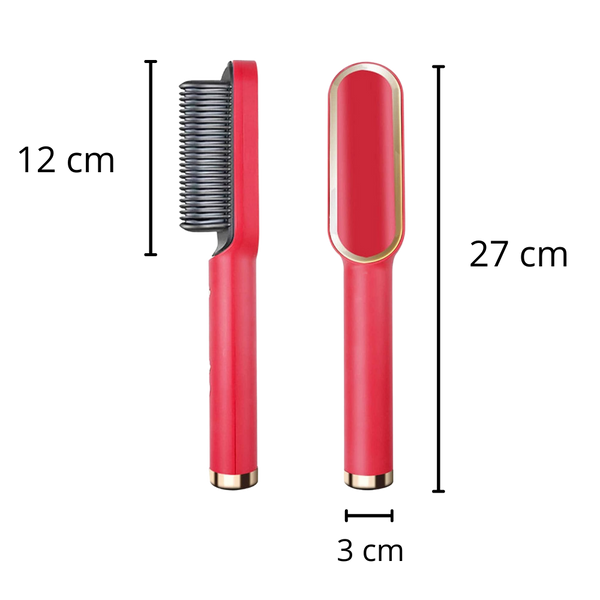 2-In-1 Ceramic Hair Straightening Brush With Intelligent Temperature Control