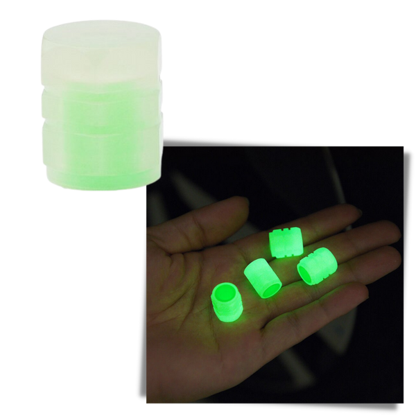 Luminous Valve Caps For Cars Pack Of 4 Enhance Nighttime Valve Visibility