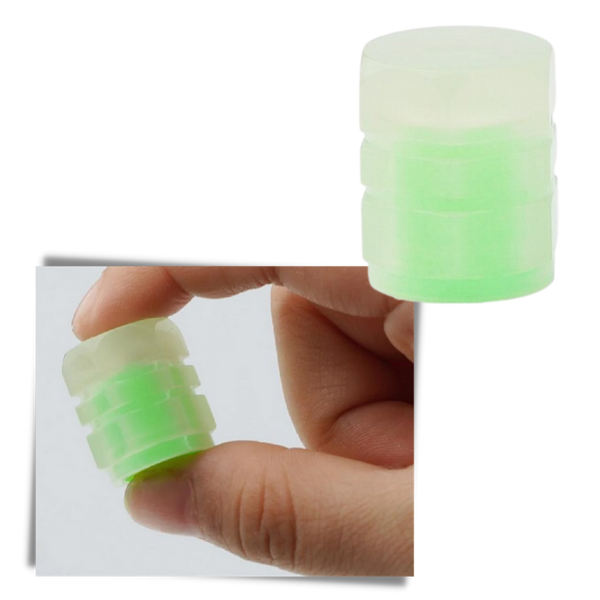 Luminous Valve Caps For Cars Pack Of 4 Enhance Nighttime Valve Visibility