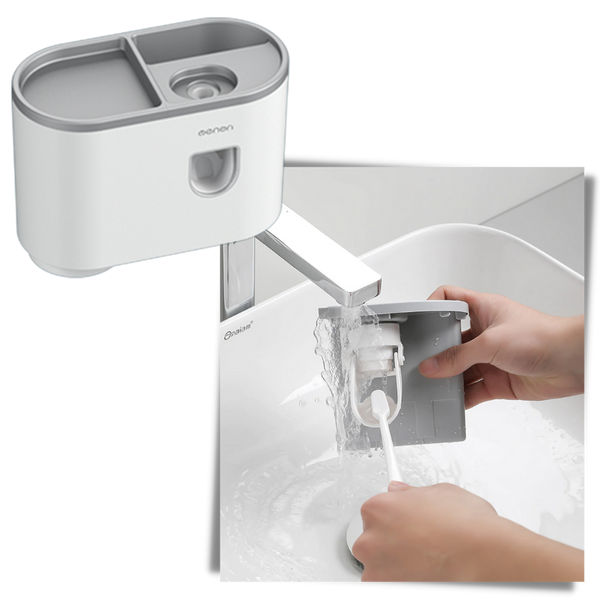 Automatic Toothbrush and Toothpaste Dispenser Rack for Hygienic Storage