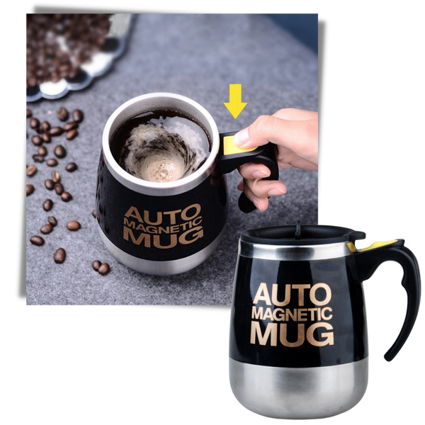 Premium Self-Stirring Stainless Steel Mug For On-The-Go Coffee