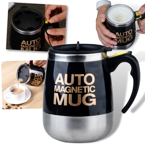 Premium Self-Stirring Stainless Steel Mug For On-The-Go Coffee