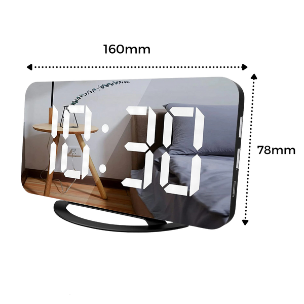 Smart Mirror Alarm Clock With Dual Function For Gentle Wake Ups