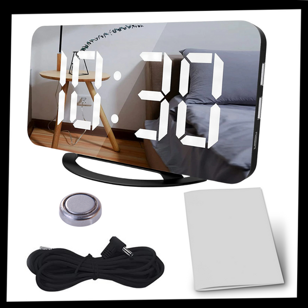 Smart Mirror Alarm Clock With Dual Function For Gentle Wake Ups