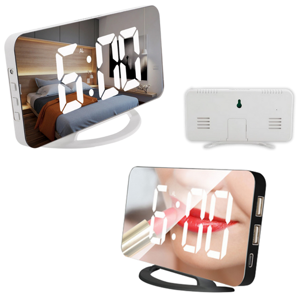 Smart Mirror Alarm Clock With Dual Function For Gentle Wake Ups