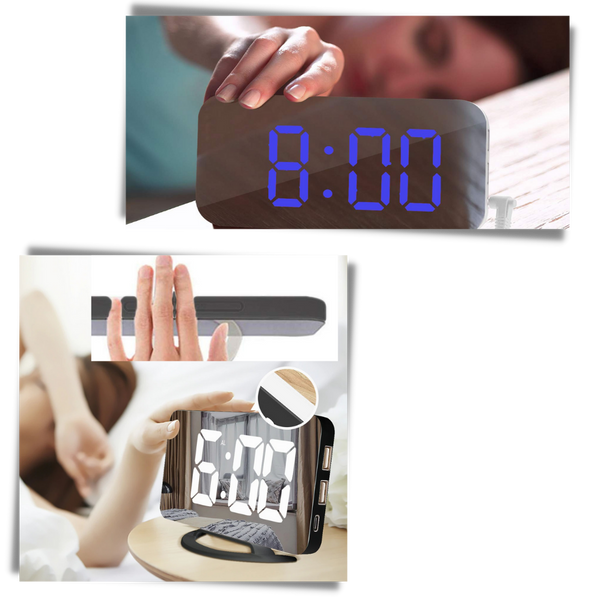 Smart Mirror Alarm Clock With Dual Function For Gentle Wake Ups