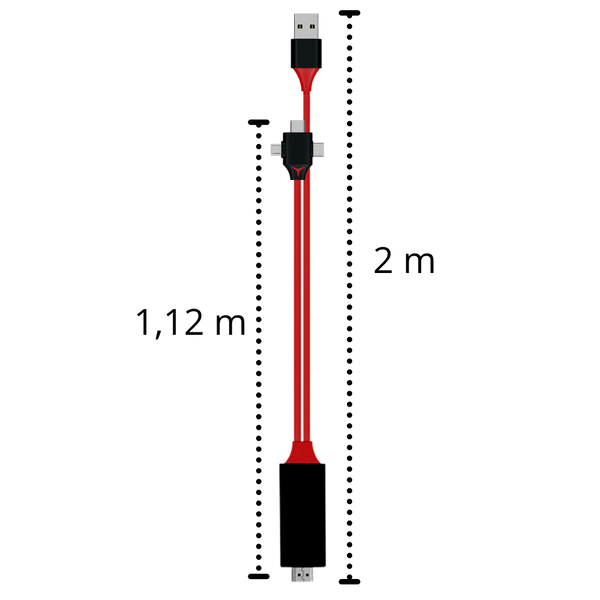 HDMI Mirror Cable for Phones and Tablets Screen Mirroring to TV
