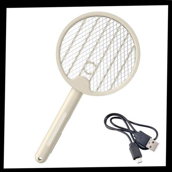 Rechargeable Two In One Foldable Mosquito Racket For Indoor And Outdoor Use