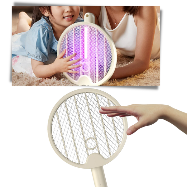 Rechargeable Two In One Foldable Mosquito Racket For Indoor And Outdoor Use