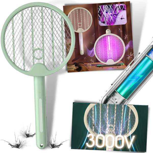 Rechargeable Two In One Foldable Mosquito Racket For Indoor And Outdoor Use