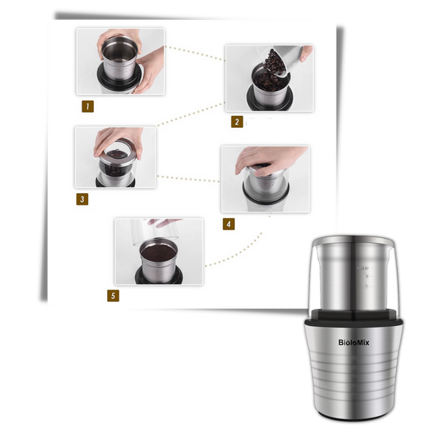 Powerful Compact Grinder For Fresh Coffee Beans And Spices