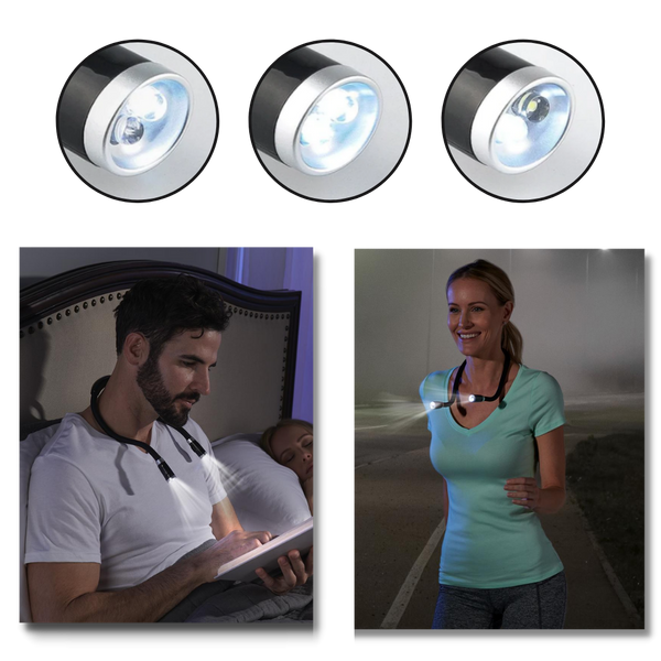 Hands-Free Neck Reading Light With Flexible Arms for Nighttime Reading