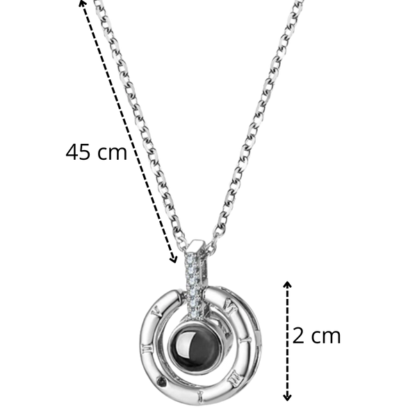 Love In 100 Languages Necklace With Crystal Heart Pendant