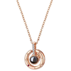 Love In 100 Languages Necklace With Crystal Heart Pendant