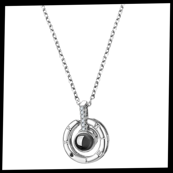 Love In 100 Languages Necklace With Crystal Heart Pendant