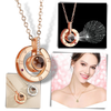 Love In 100 Languages Necklace With Crystal Heart Pendant