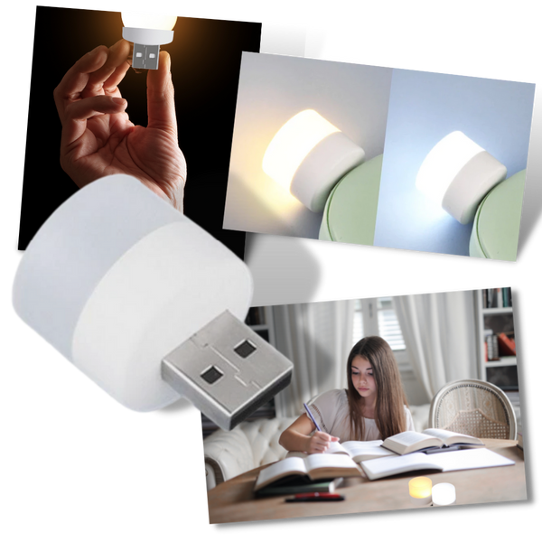 Compact Portable USB LED Desk Lamp With Dual Lighting Modes