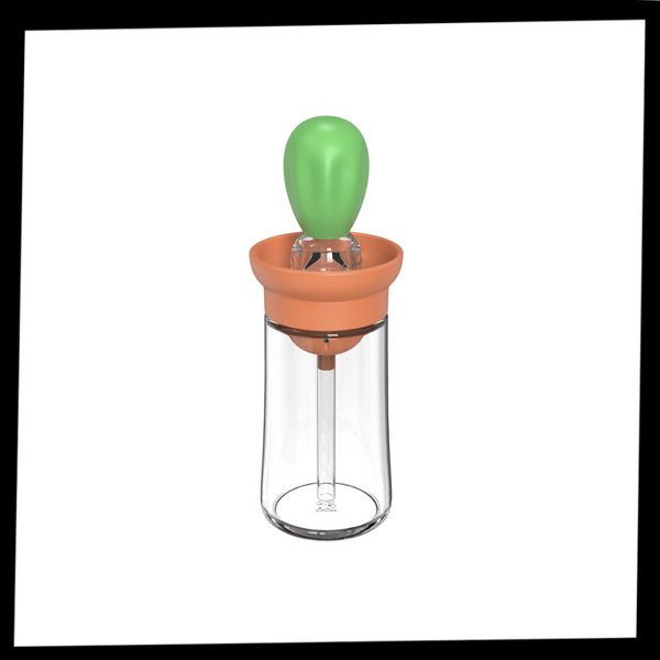 Glass Oil Bottle With Brush For Precise Pouring And Dispensing
