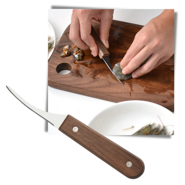 Stainless Steel Shrimp Peeling Knife for Safe Deveining and Cleaning