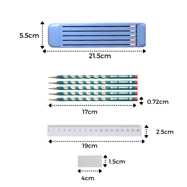 Premium Hard Pencil Case With Built In Ruler For Neat Organization